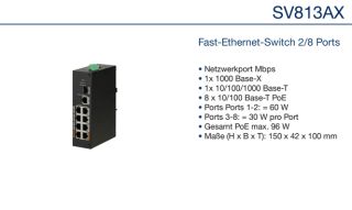 Daitem SV813AX Fast-Ethernet-Switch 2/8 Ports