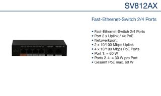 Daitem SV812AX Fast-Ethernet-Switch 2/4 Ports
