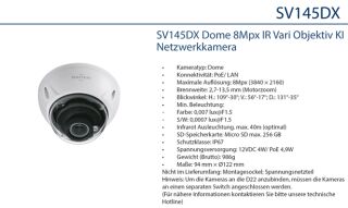 Daitem SV145DX 8MP Domekamera, Motorzoom