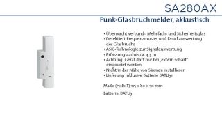 Daitem SA280AX Funk-Glasbruchmelder, akustisch