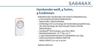 Daitem SA644AX Handsender 4 Tasten, Farbe weiß