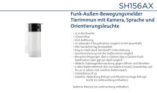 Daitem SH156AX Funk-Außen-Bewegungsmelder mit Kamera Tierimun, Sprache, Orientierungsleuchte