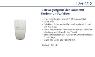 Daitem 176-21X Funk-IR-Bewegungsmelder Tierimmun Raum Überwachungsbereich 90Grad/12m