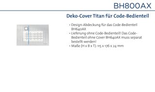 Daitem BH800AX Deko-Cover Titan für Code-Bedienteil