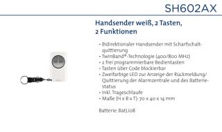 Daitem SH602AX Handsender 2 Tasten, weiß