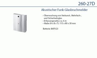 Daitem 260-27D Funk-Glasbruchmelder, akustisch