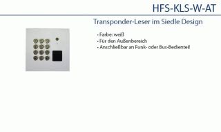Daitem HFS-KLS-W-AT Transponder-Leser im Siedle Design, weiß