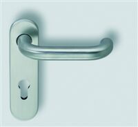 FH-Verdeckschild-Drückerkurzbeschlag / 9 mm 306100 /  EDELSTAHL / festdrehbar
