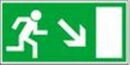 Rettungswegschilder /Rechts Treppe abwärts