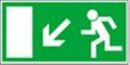 Rettungswegschilder / Links Treppe abwärts