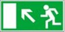 Rettungswegschilder / Links Treppe aufwärts