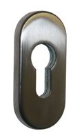 Schiebeschutzrosette für Met.-Türen/ oval 460/09, NIRO, 9 mm Stärke
