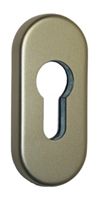 Schiebeschutzrosette für Met.-Türen/ oval 458/06 , F2-elox., 6 mm Stärke