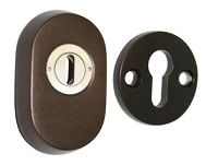 Kernzieh-Schutzrosetten oval mit runder braun /14-18mm