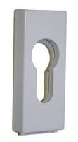 Schiebeschutzrosette für Met.-Türen 455/06, weiß 9016, 6 mm Stärke