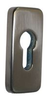 Schiebeschutzrosette für Met.-Türen/ eckig 461/14, NIRO, 14 mm Stärke