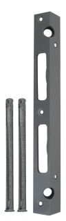 Winkel-Schließblech mit Mauerdübelveranker. 250x25x25 -silberfarbig